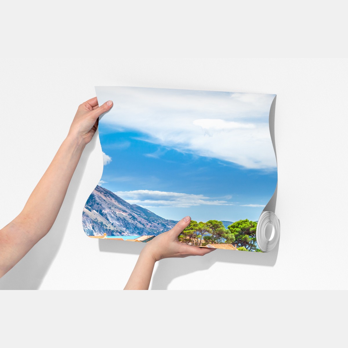 Fototapeta Assos nadmorska sceneria, Kefalonia – Wallissimo® Fototapeta Assos nadmorska sceneria, Kefalonia – Wallissimo®