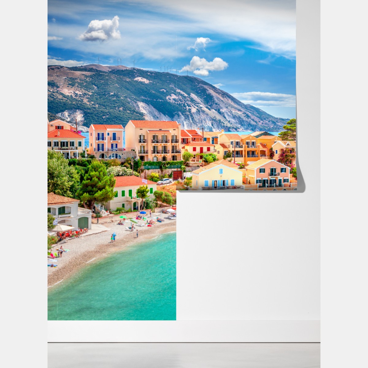 Fototapeta Assos nadmorska sceneria, Kefalonia – Wallissimo® Fototapeta Assos nadmorska sceneria, Kefalonia – Wallissimo®