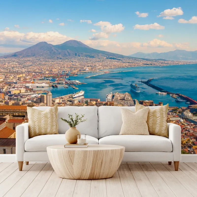 Fototapeta panorama Neapolu z Wezuwiuszem – Wallissimo® Fototapeta panorama Neapolu z Wezuwiuszem – Wallissimo®