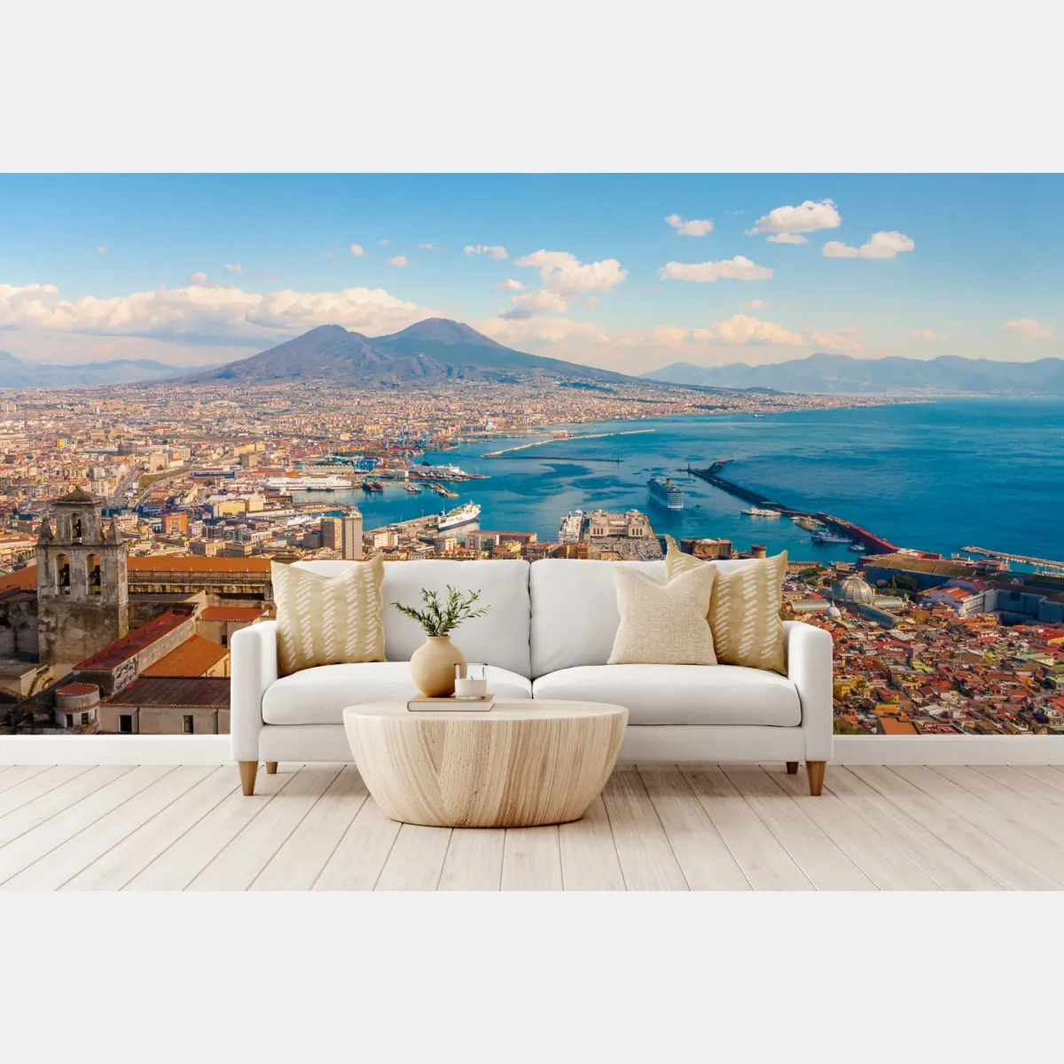 Fototapeta panorama Neapolu z Wezuwiuszem – Wallissimo® Fototapeta panorama Neapolu z Wezuwiuszem – Wallissimo®