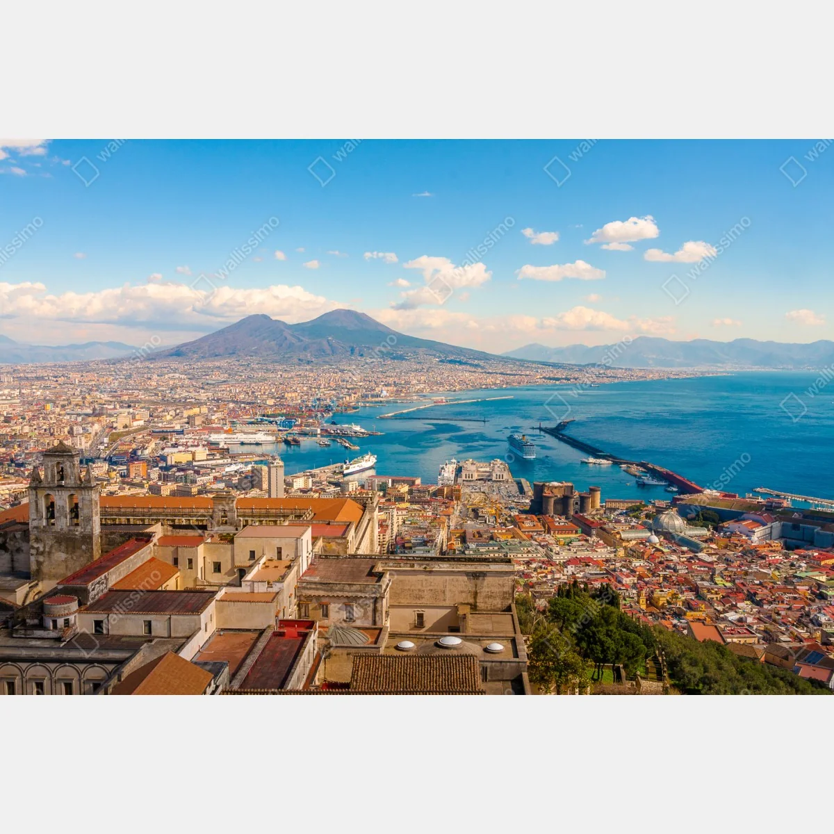 Fototapeta panorama Neapolu z Wezuwiuszem – Wallissimo® Fototapeta panorama Neapolu z Wezuwiuszem – Wallissimo®