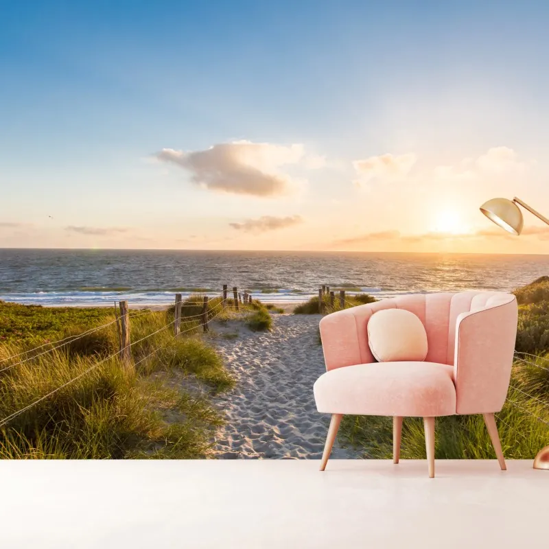 Fototapeta słoneczna ścieżka na plażę nad oceanem