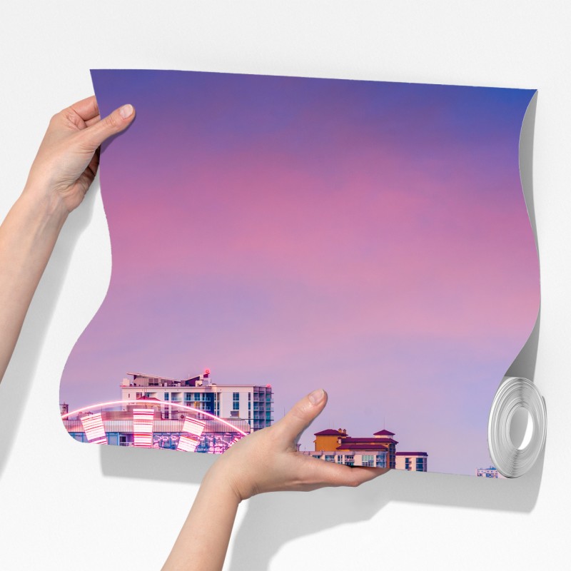 Fototapeta Myrtle Beach zachód słońca nad plażą z diabelskim młynem – Wallissimo® Fototapeta Myrtle Beach zachód słońca nad plażą z diabelskim młynem – Wallissimo®