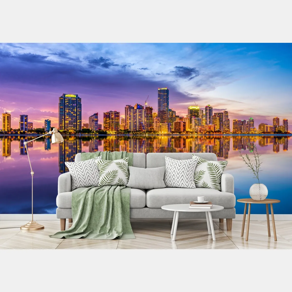 Fototapeta Miami panorama odbita w Biscayne Bay – Wallissimo® Fototapeta Miami panorama odbita w Biscayne Bay – Wallissimo®