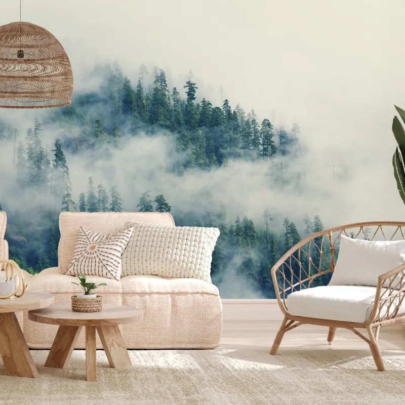 Fototapeta mglisty las