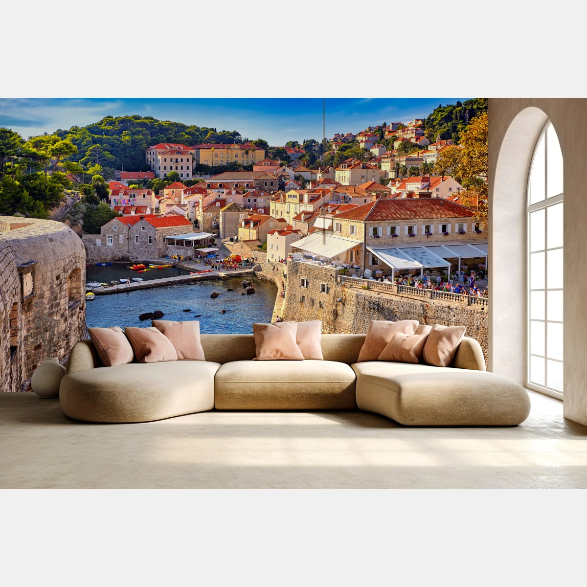Wall mural Dubrovnik old town coastal panorama