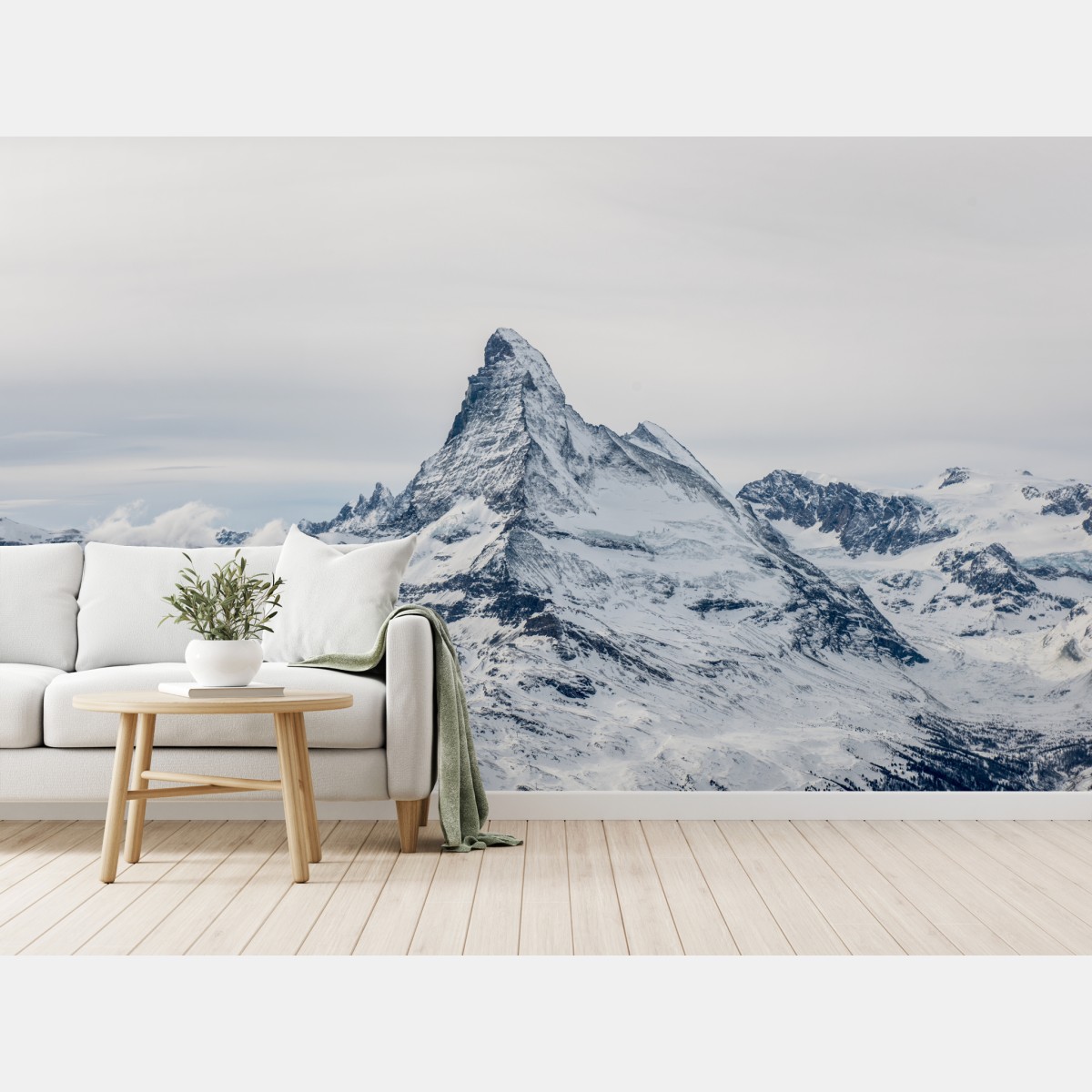 Wall mural majestic snow-capped mountain peak