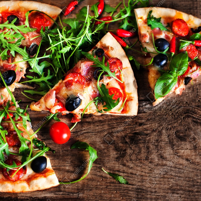 Fototapeta gorąca pizza pepperoni z bliska – Wallissimo® Fototapeta gorąca pizza pepperoni z bliska – Wallissimo®