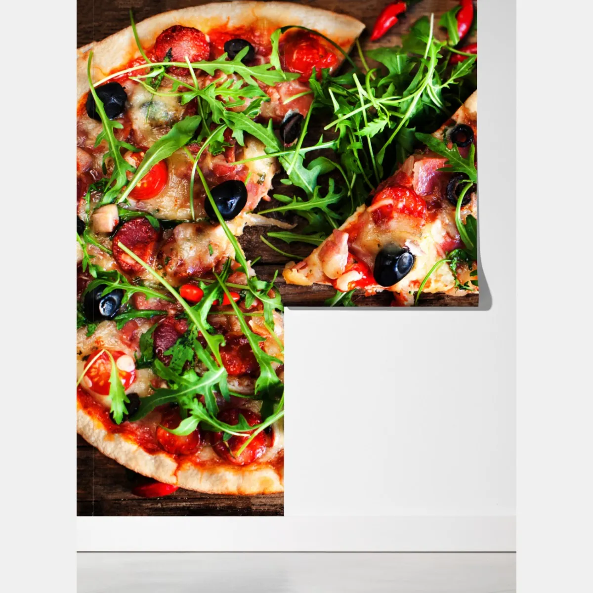 Fototapeta gorąca pizza pepperoni z bliska – Wallissimo® Fototapeta gorąca pizza pepperoni z bliska – Wallissimo®