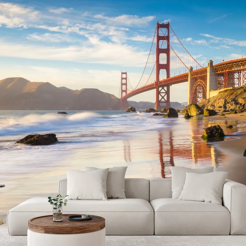 Fototapeta Golden Gate o zachodzie słońca – Wallissimo® Fototapeta Golden Gate o zachodzie słońca – Wallissimo®