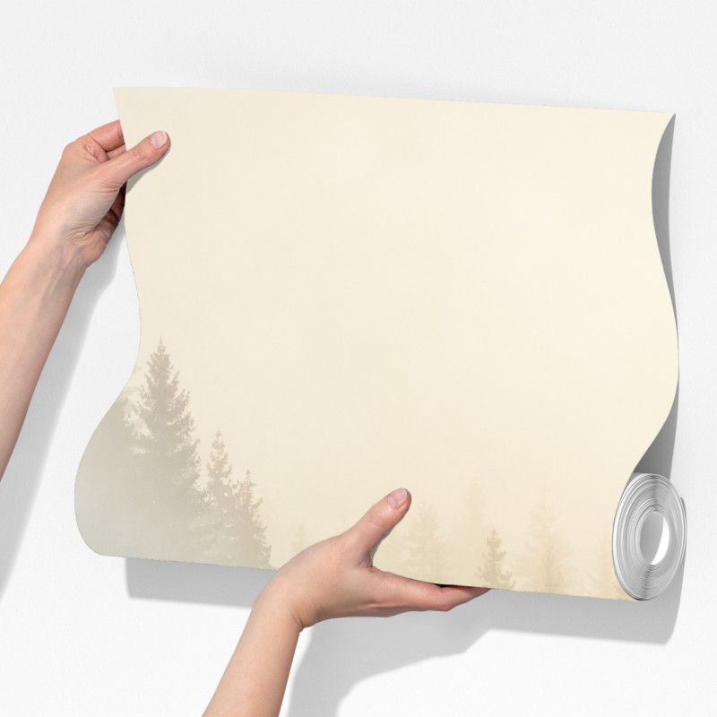 Fototapeta mglisty las świerkowy o wschodzie słońca – Wallissimo® Fototapeta mglisty las świerkowy o wschodzie słońca – Wallissimo®