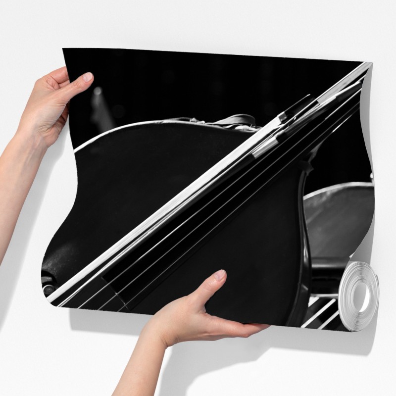 Fototapeta kontrabasy orkiestry w monochromie – Wallissimo® Fototapeta kontrabasy orkiestry w monochromie – Wallissimo®