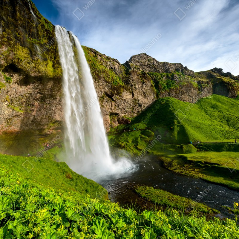 Fototapeta Seljalandsfoss wodospad na Islandii – Wallissimo® Fototapeta Seljalandsfoss wodospad na Islandii – Wallissimo®