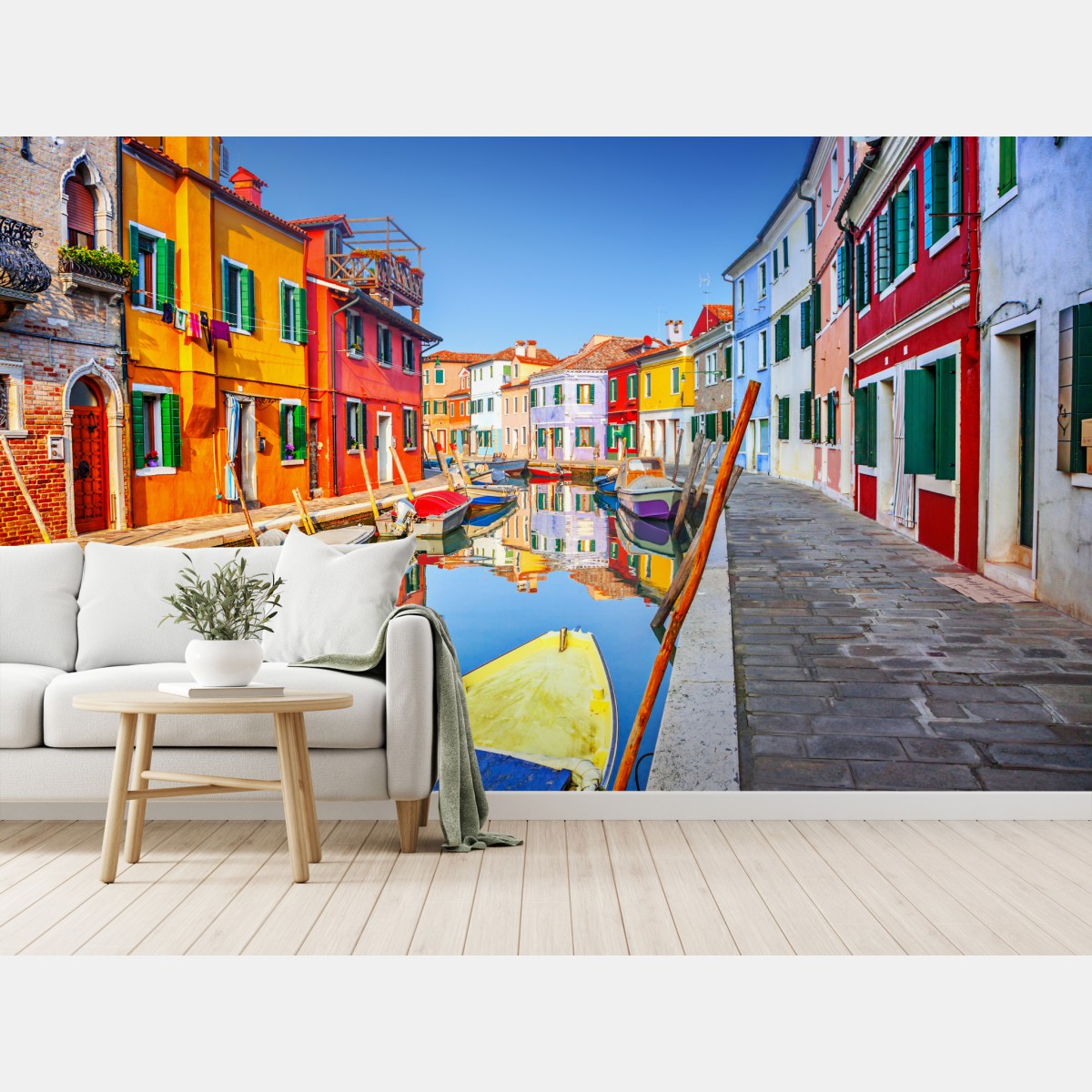 Wall mural colorful canal houses in Burano