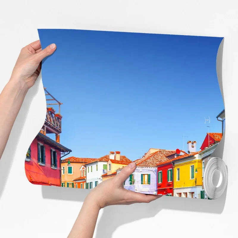 Fototapeta kolorowe domy nad kanałem w Burano – Wallissimo® Fototapeta kolorowe domy nad kanałem w Burano – Wallissimo®