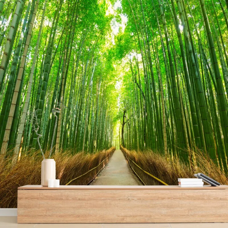 Fototapeta spokojna ścieżka bambusowa w Kioto