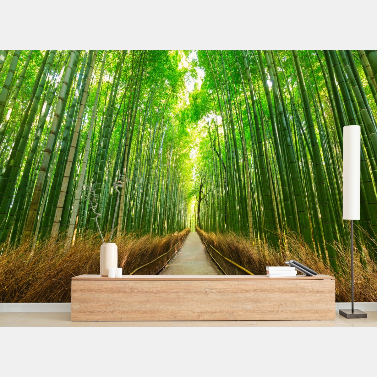 Wall mural tranquil bamboo path in Kyoto