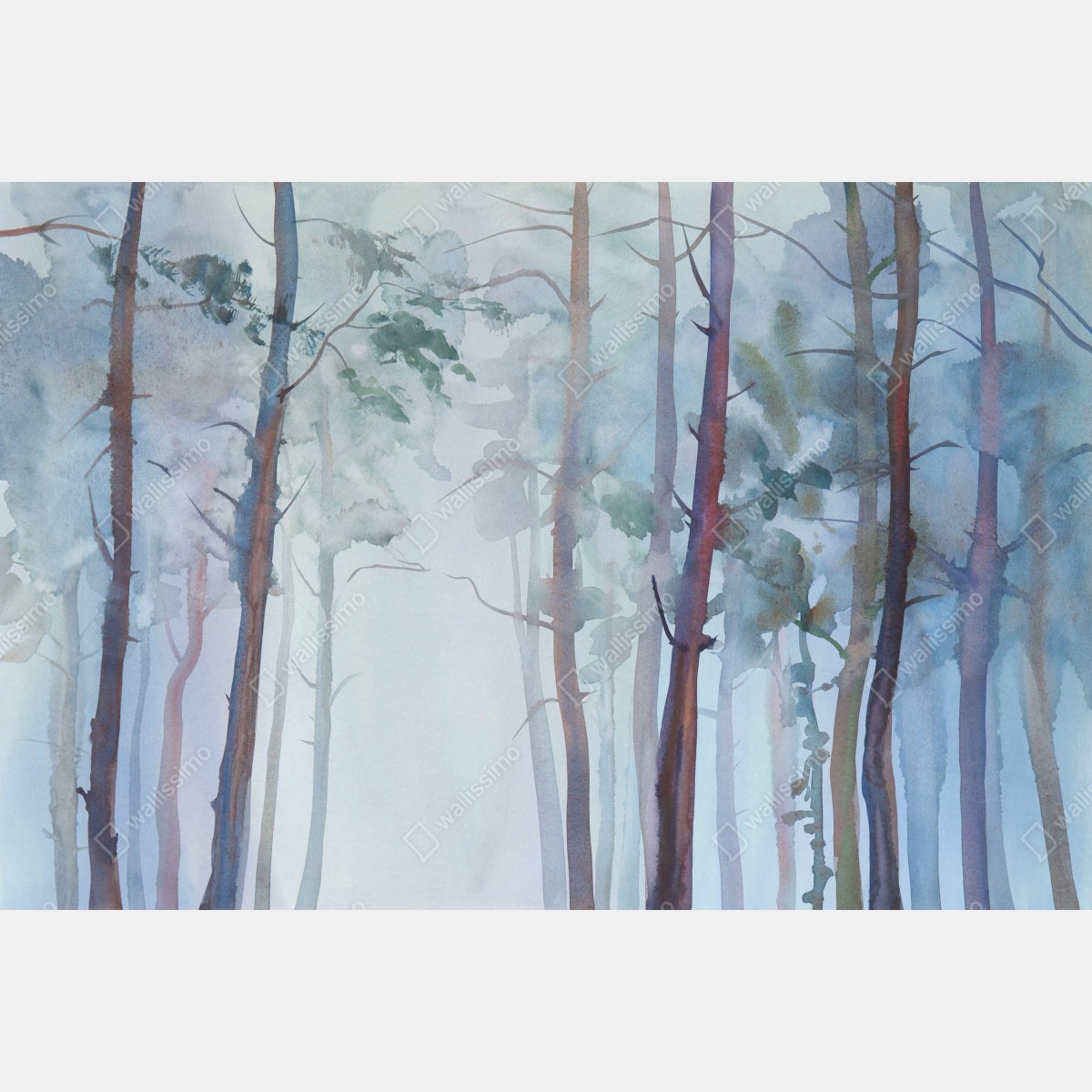Fototapeta mglisty akwarelowy las – Wallissimo® Fototapeta mglisty akwarelowy las – Wallissimo®