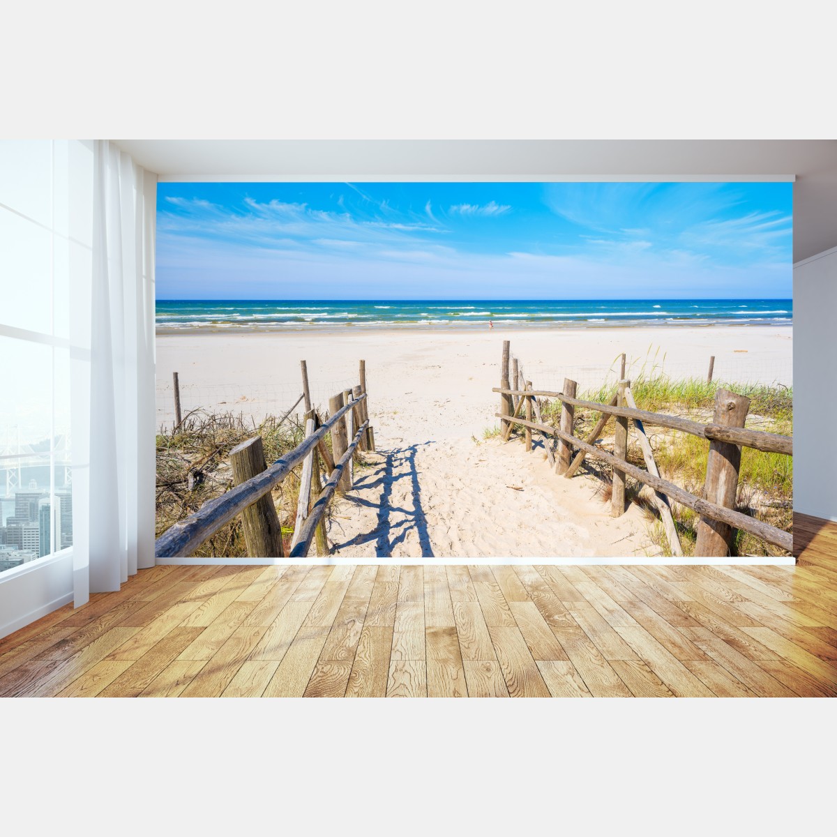 Wall mural entrance to Debki beach on the Baltic Sea