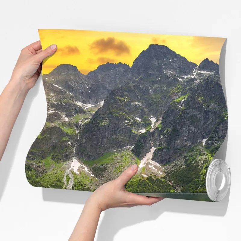 Fototapeta zachód słońca nad Morskim Okiem w Tatrach, Polska – Wallissimo® Fototapeta zachód słońca nad Morskim Okiem w Tatrach, Polska – Wallissimo®