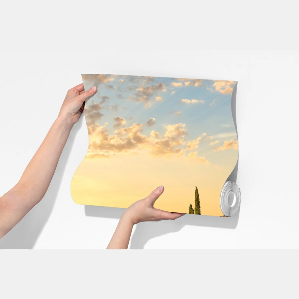 Fototapeta Toskania zachód słońca aleja cyprysów – Wallissimo® Fototapeta Toskania zachód słońca aleja cyprysów – Wallissimo®