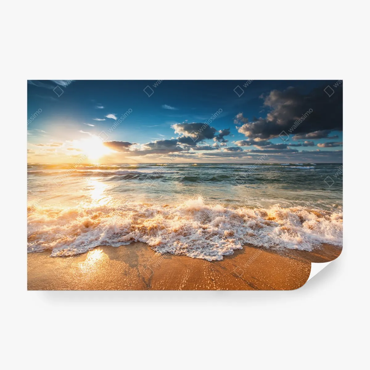 Fototapeta złoty wschód słońca nad morzem – Wallissimo® Fototapeta złoty wschód słońca nad morzem – Wallissimo®