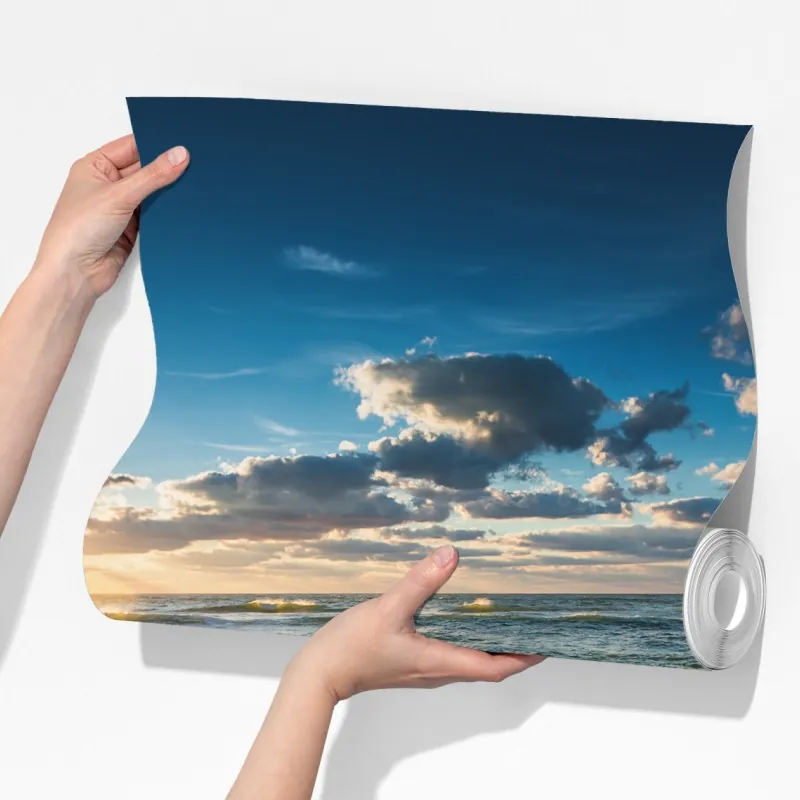 Fototapeta złoty wschód słońca nad morzem – Wallissimo® Fototapeta złoty wschód słońca nad morzem – Wallissimo®