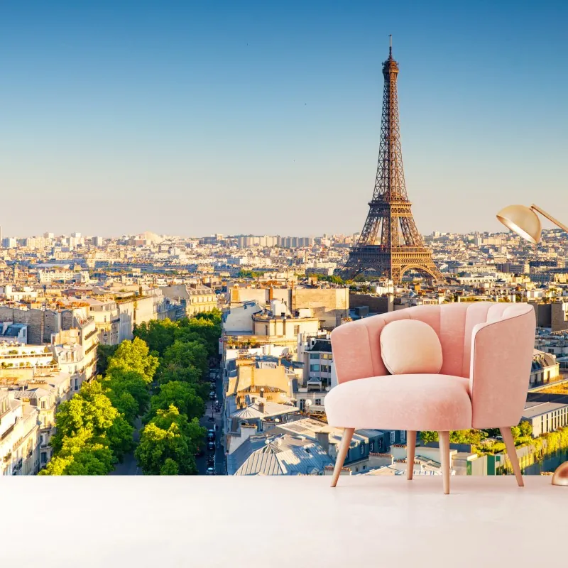 Fototapeta panorama Paryża z Wieżą Eiffla – Wallissimo® Fototapeta panorama Paryża z Wieżą Eiffla – Wallissimo®