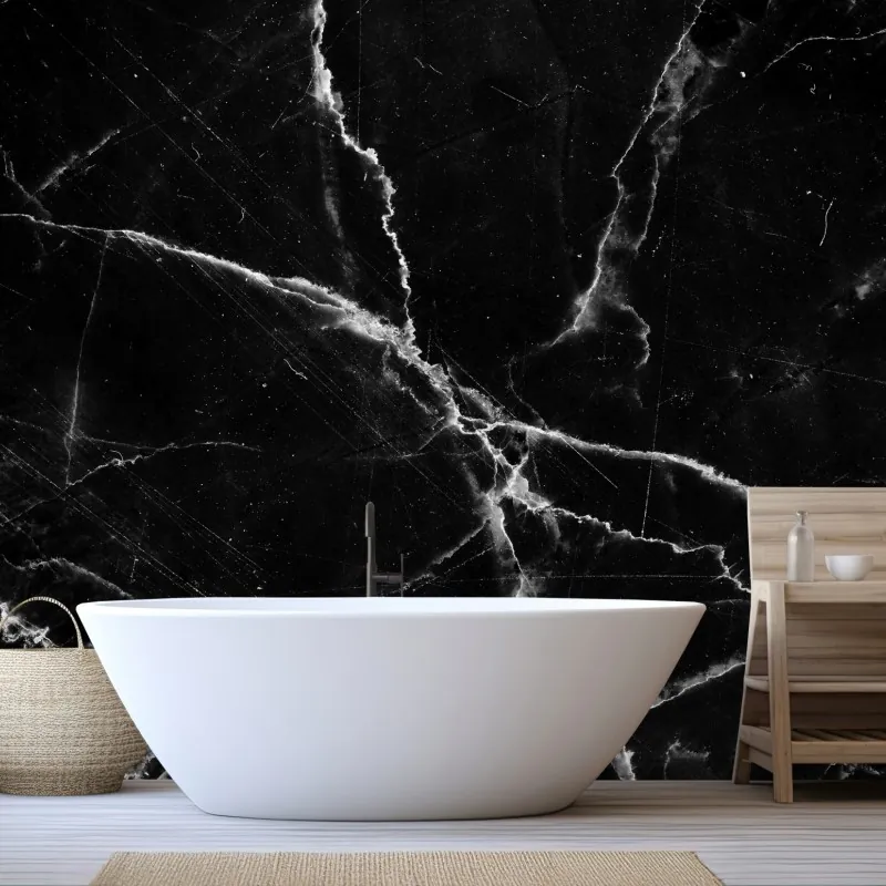 Fototapeta czarny marmur z żyłami