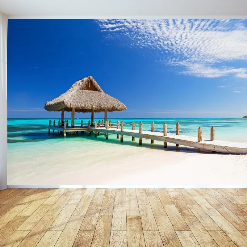 Fototapeta spokojny pomost na plaży w Cap Cana