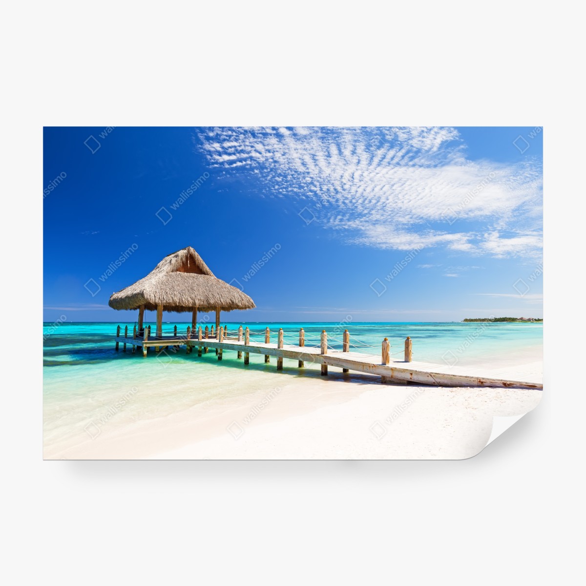Fototapeta spokojny pomost na plaży w Cap Cana – Wallissimo® Fototapeta spokojny pomost na plaży w Cap Cana – Wallissimo®