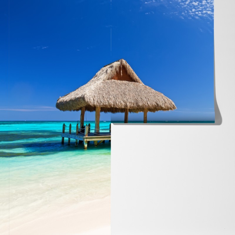 Fototapeta spokojny pomost na plaży w Cap Cana – Wallissimo® Fototapeta spokojny pomost na plaży w Cap Cana – Wallissimo®