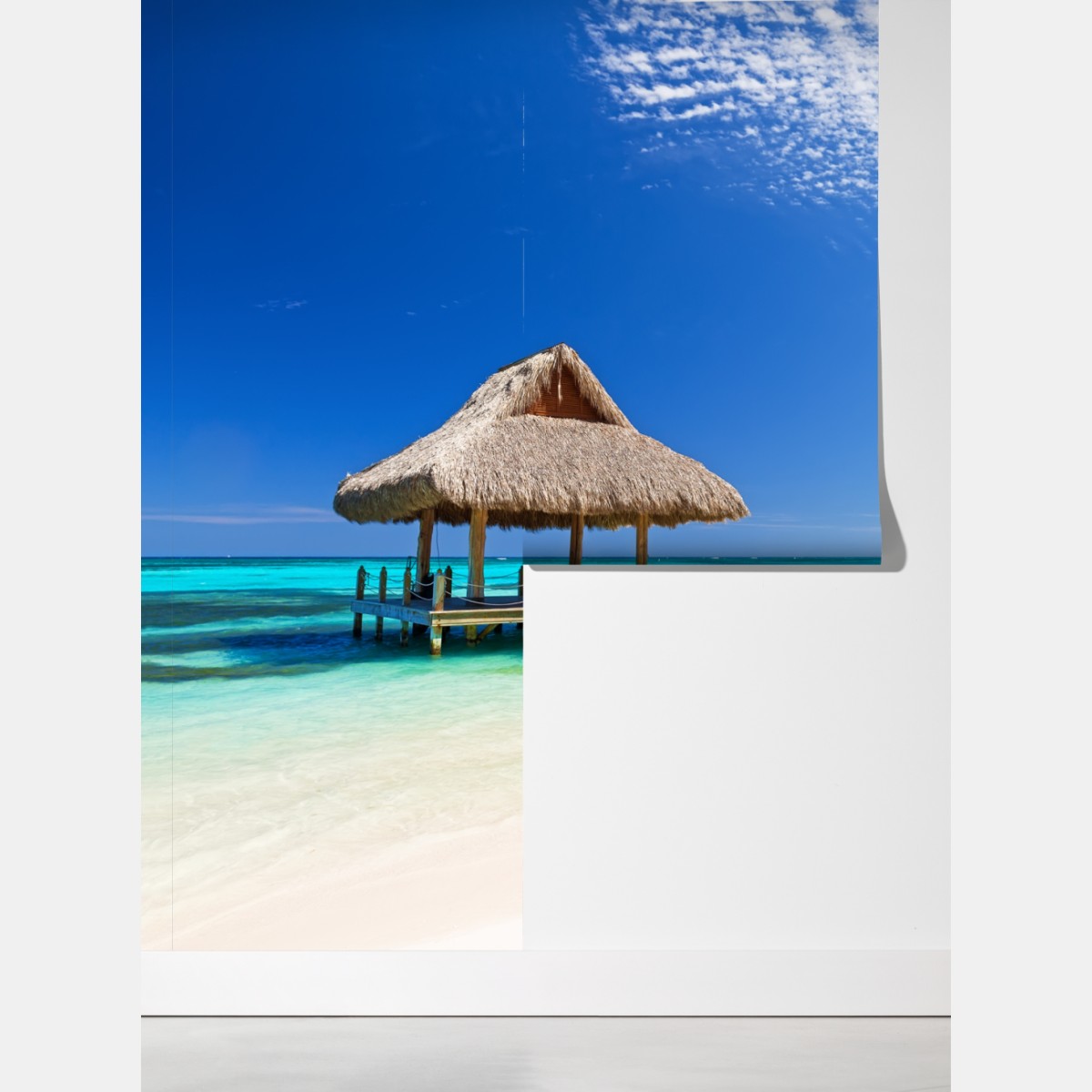 Fototapeta spokojny pomost na plaży w Cap Cana – Wallissimo® Fototapeta spokojny pomost na plaży w Cap Cana – Wallissimo®