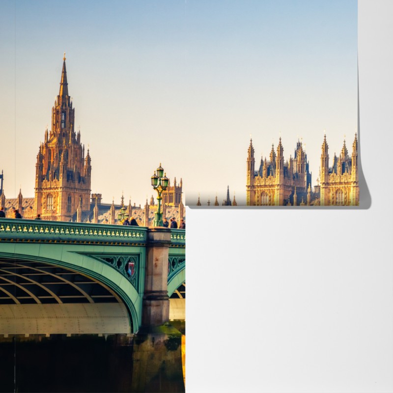 Fototapeta słoneczny widok na Big Ben i Westminster Bridge, Londyn – Wallissimo® Fototapeta słoneczny widok na Big Ben i Westminster Bridge, Londyn – Wallissimo®