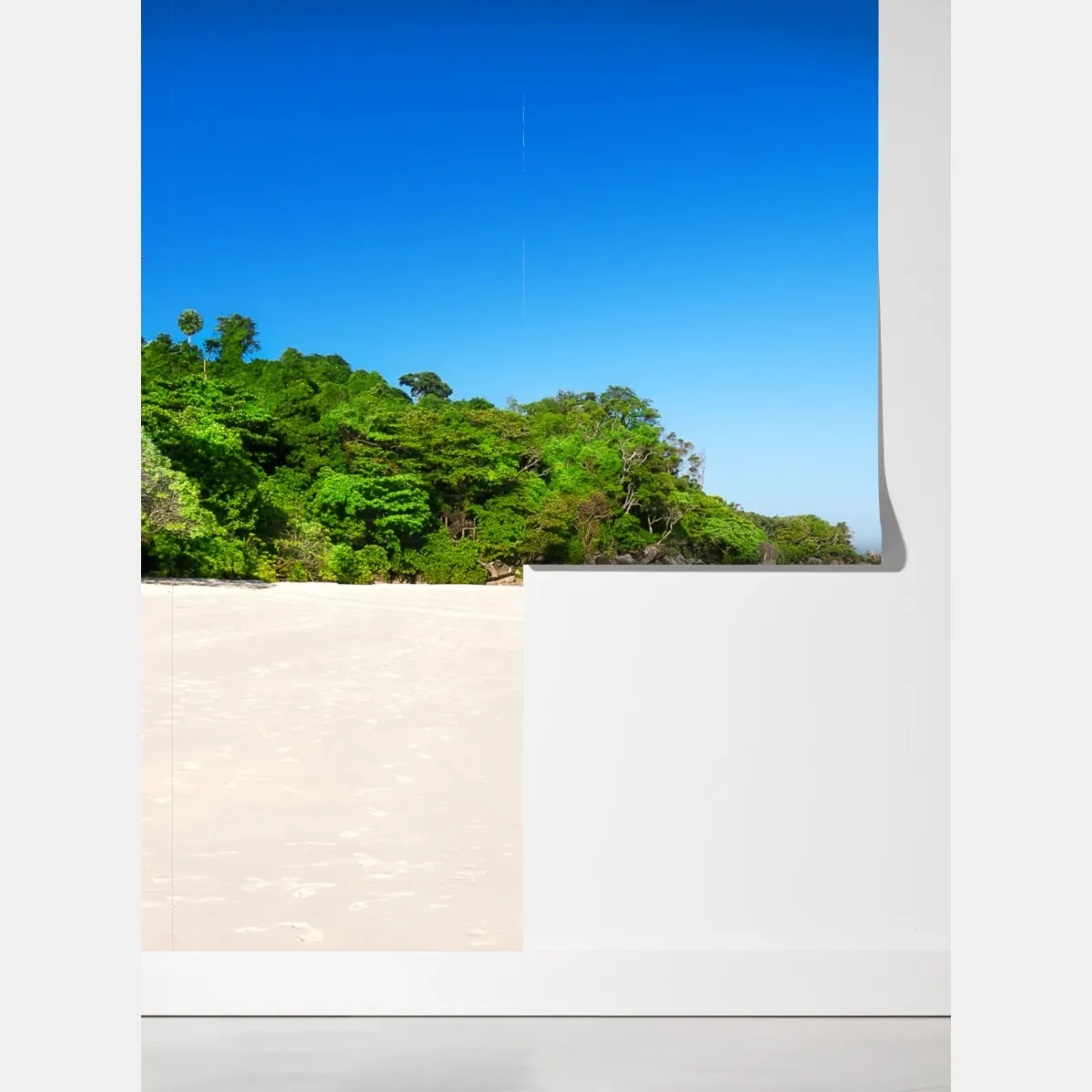 Fototapeta tropikalna plaża z białym piaskiem – Wallissimo® Fototapeta tropikalna plaża z białym piaskiem – Wallissimo®