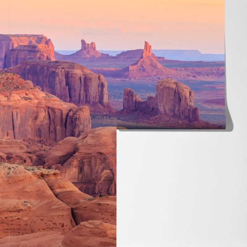 Fototapeta Monument Valley pustynny zachód słońca panorama – Wallissimo® Fototapeta Monument Valley pustynny zachód słońca panorama – Wallissimo®