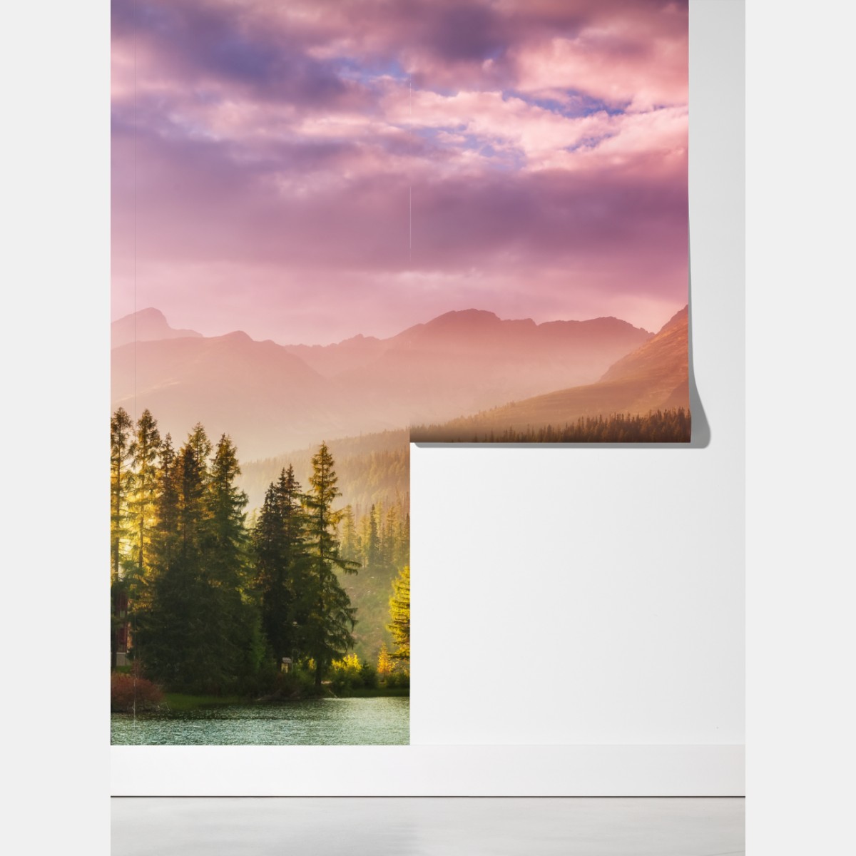 Fototapeta zachód słońca nad Štrbské Pleso – Wallissimo® Fototapeta zachód słońca nad Štrbské Pleso – Wallissimo®