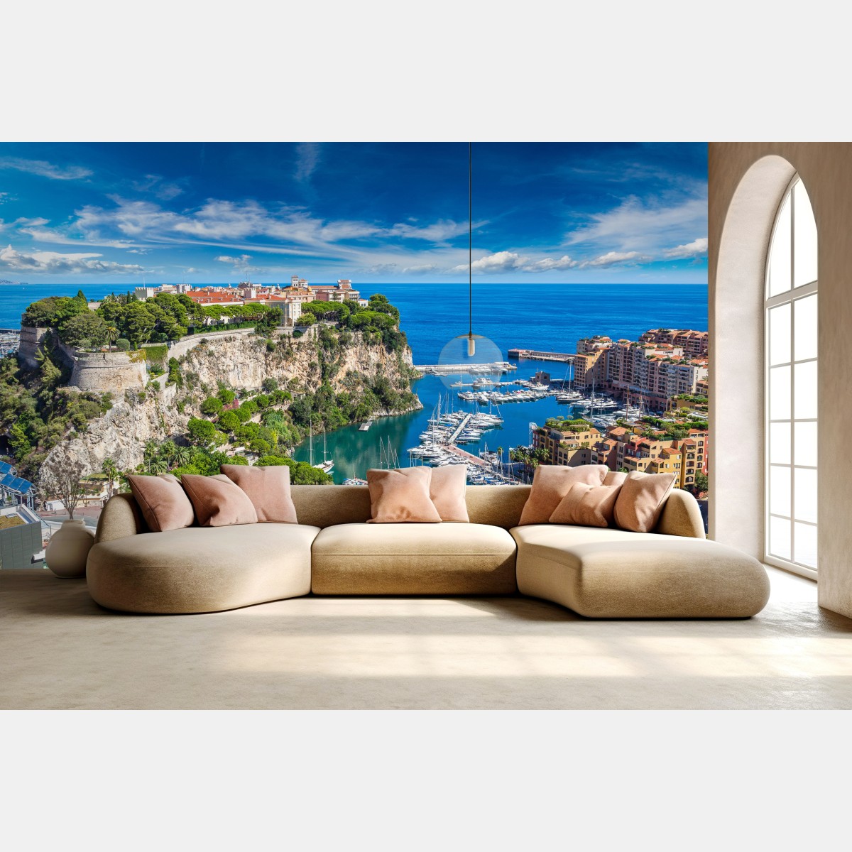 Wall mural panoramic view of Monte Carlo harbor