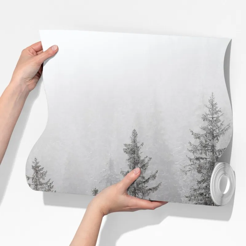 Fototapeta mglisty zimowy las w Karpatach – Wallissimo® Fototapeta mglisty zimowy las w Karpatach – Wallissimo®