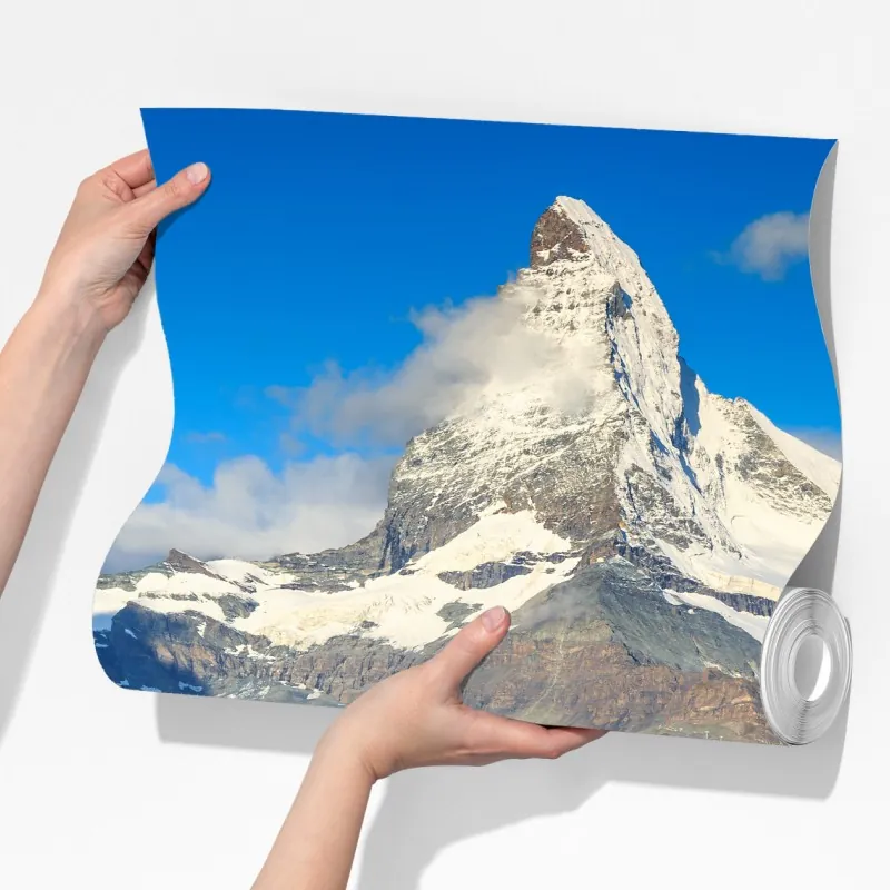 Fototapeta majestatyczny Matterhorn odbity w alpejskim jeziorze – Wallissimo® Fototapeta majestatyczny Matterhorn odbity w alpejskim jeziorze – Wallissimo®