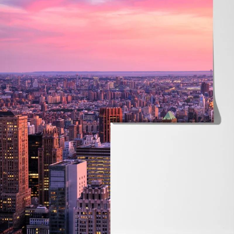 Fototapeta Nowy Jork panorama miasta o zachodzie słońca – Wallissimo® Fototapeta Nowy Jork panorama miasta o zachodzie słońca – Wallissimo®