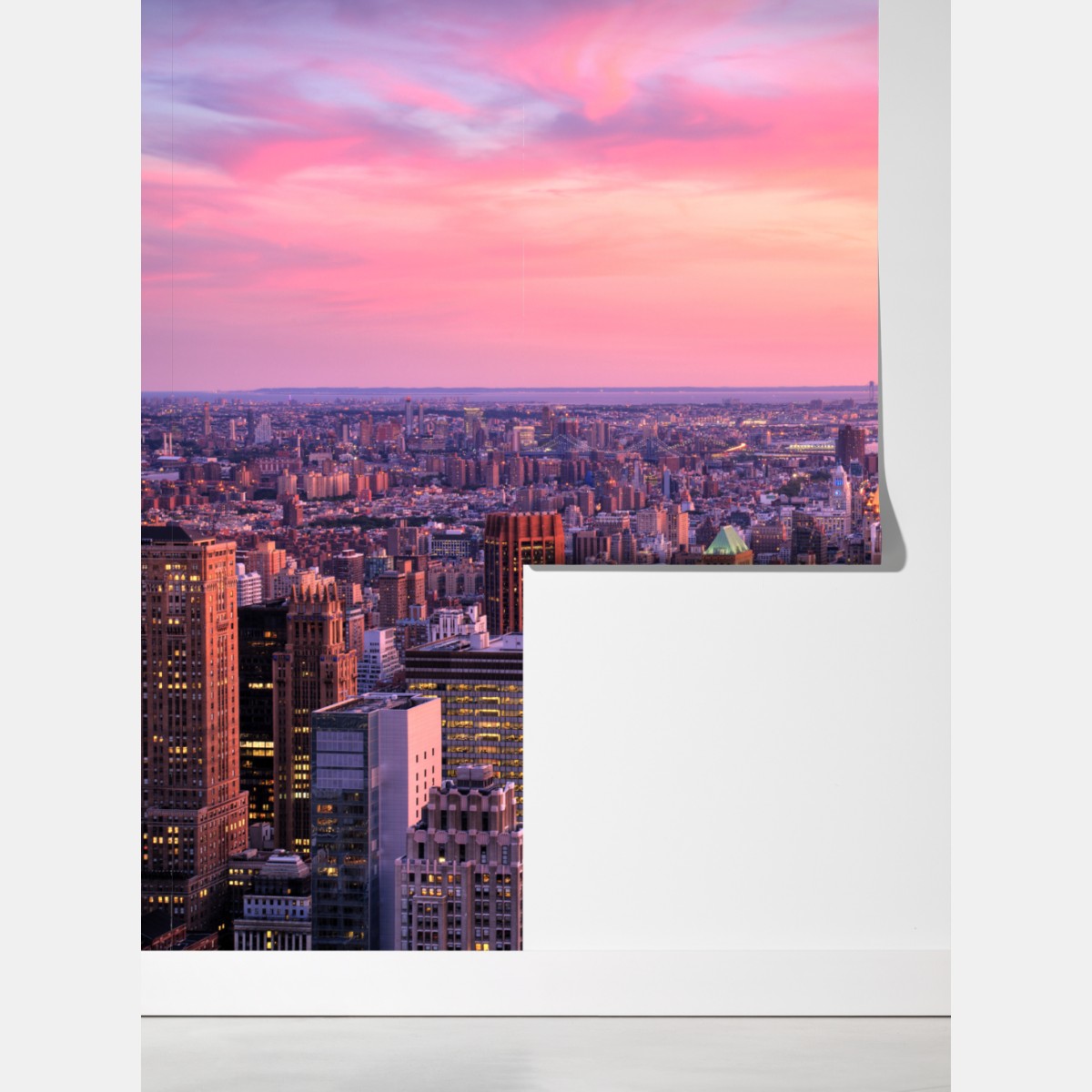 Fototapeta Nowy Jork panorama miasta o zachodzie słońca – Wallissimo® Fototapeta Nowy Jork panorama miasta o zachodzie słońca – Wallissimo®