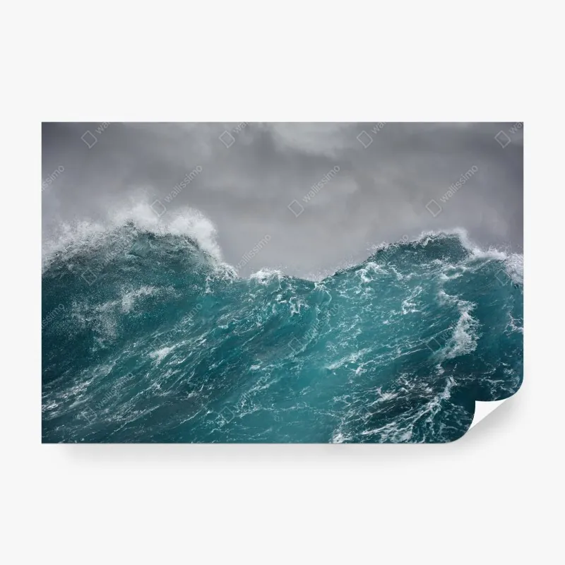 Fototapeta gwałtowne turkusowe fale oceanu