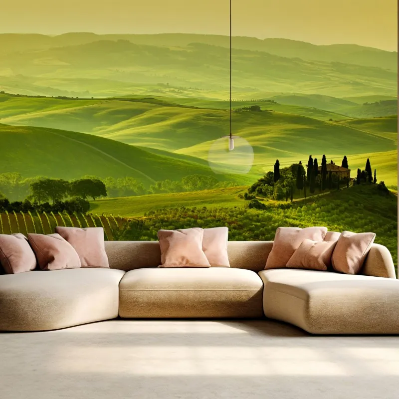 Fototapeta Toskania zielone wzgórza