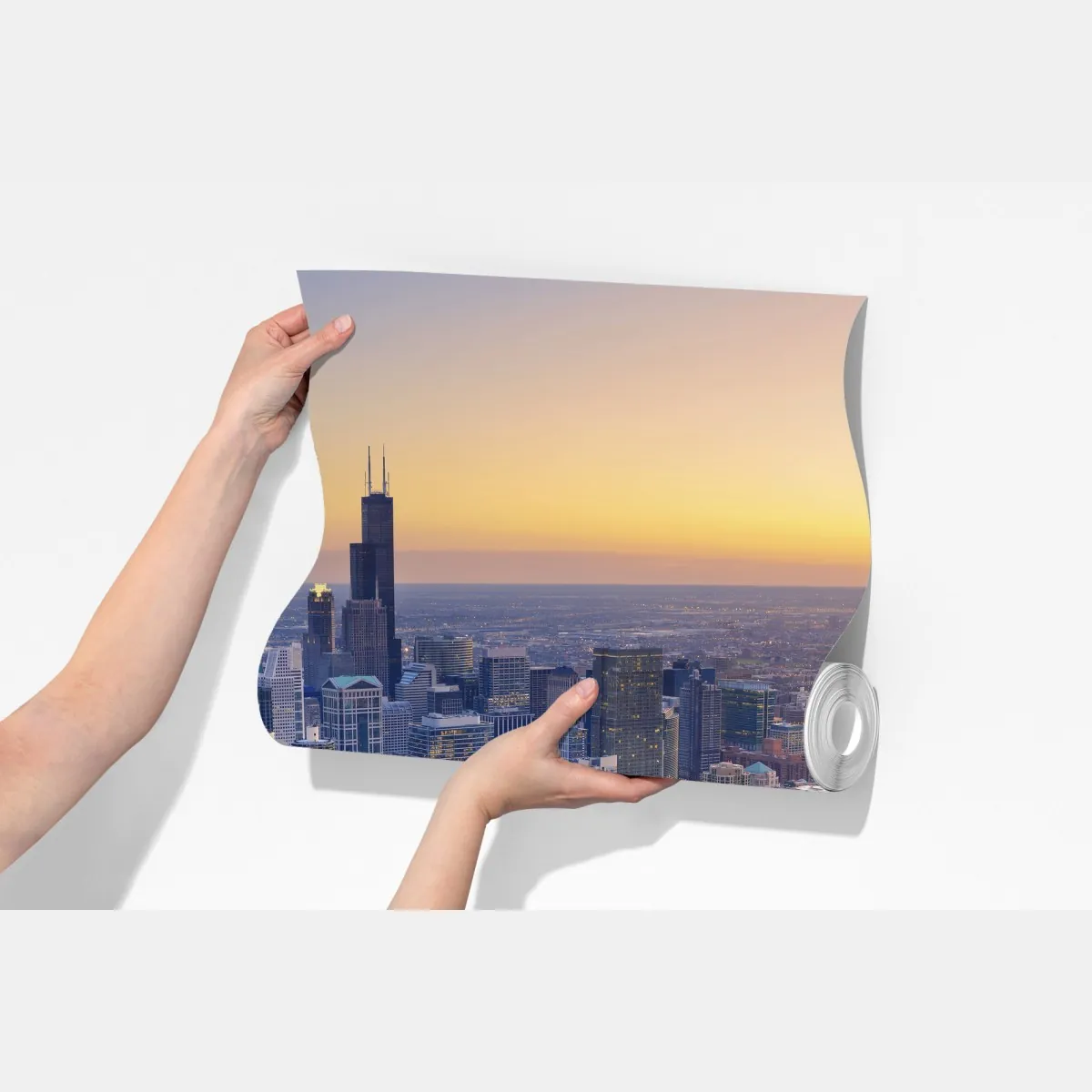 Fototapeta panorama miasta o zachodzie słońca – Wallissimo® Fototapeta panorama miasta o zachodzie słońca – Wallissimo®