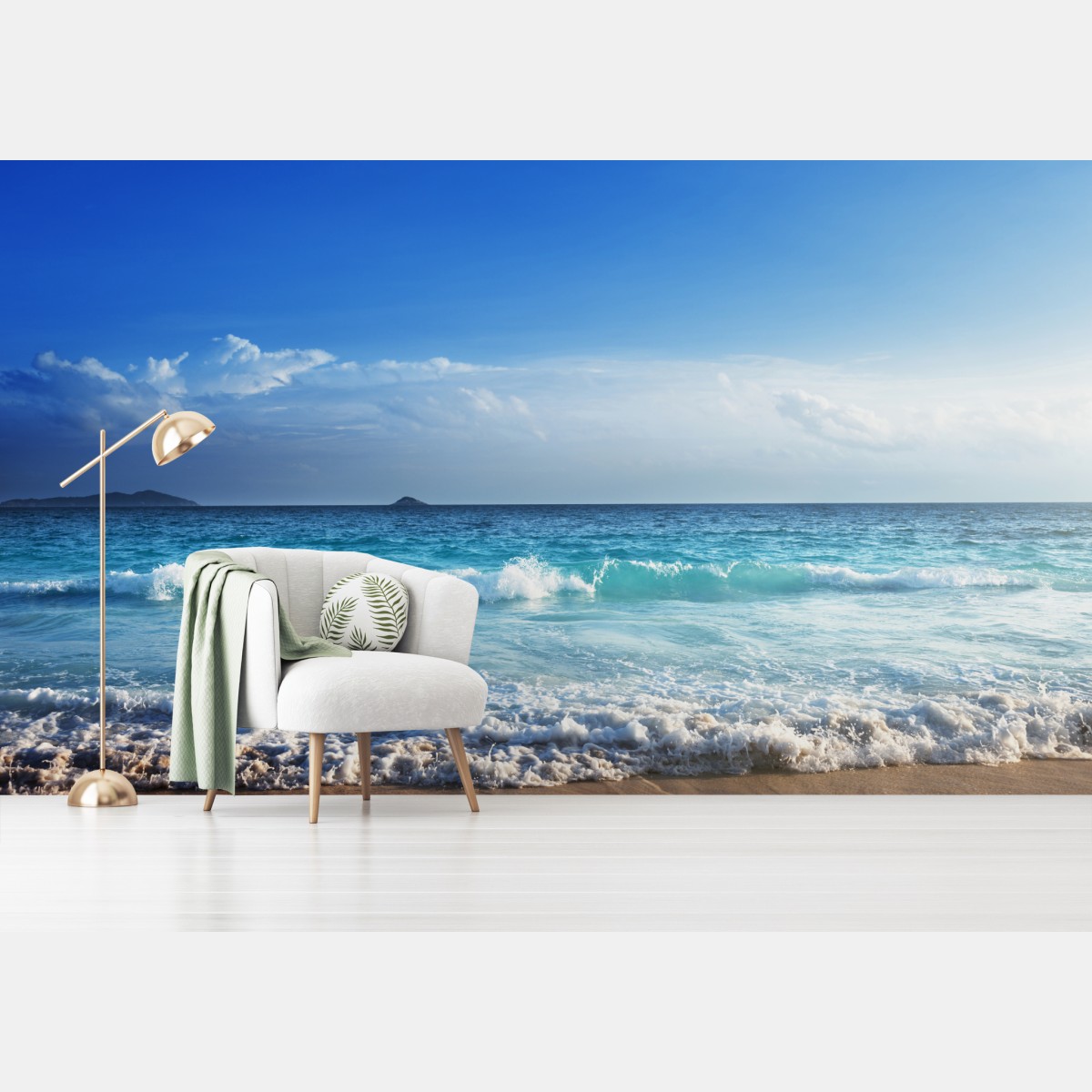 Wall mural tropical Seychelles beach at sunset