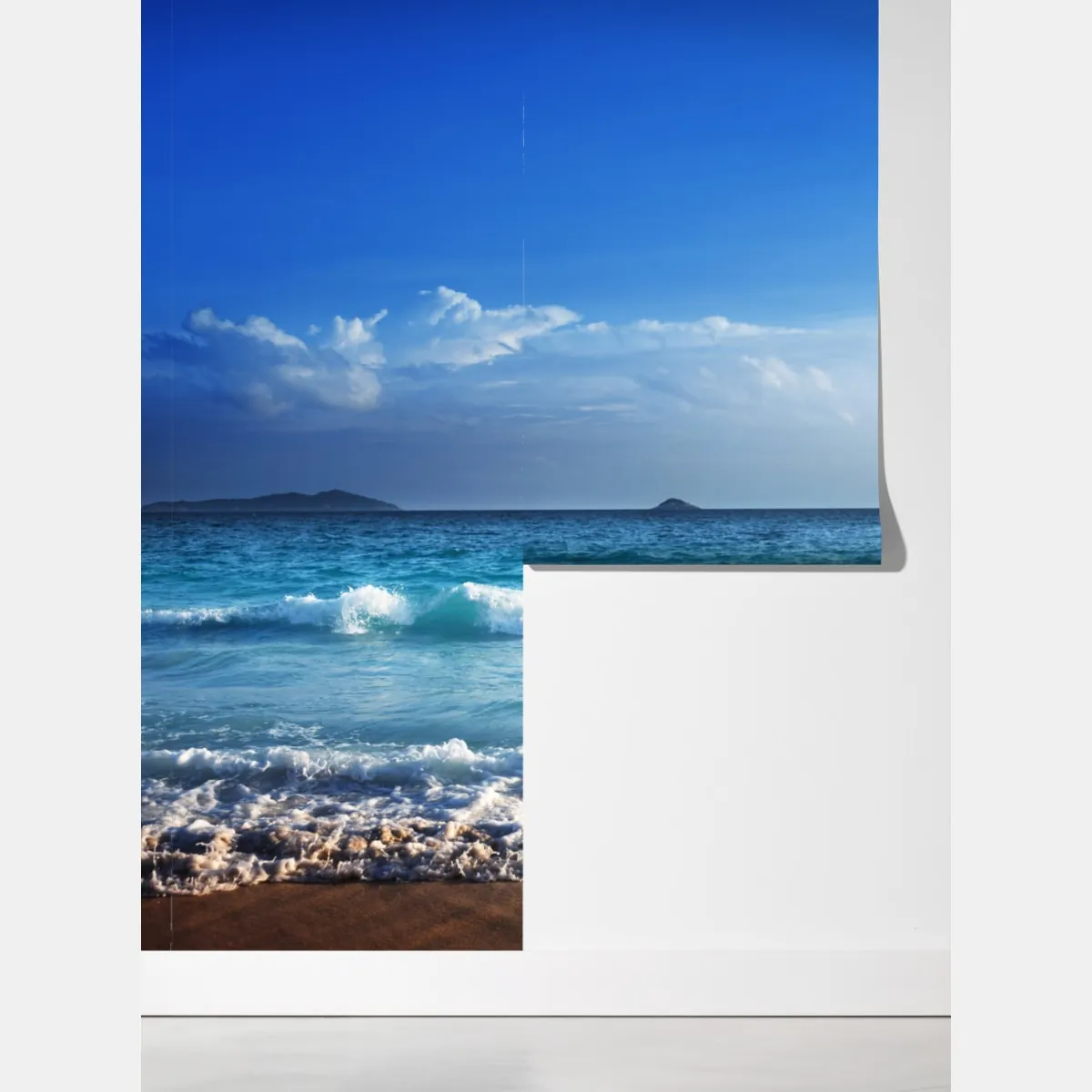 Fototapeta tropikalna plaża na Seszelach o zachodzie słońca – Wallissimo® Fototapeta tropikalna plaża na Seszelach o zachodzie słońca – Wallissimo®