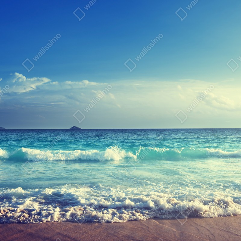 Fototapeta plaża na Seszelach o zachodzie słońca – Wallissimo® Fototapeta plaża na Seszelach o zachodzie słońca – Wallissimo®