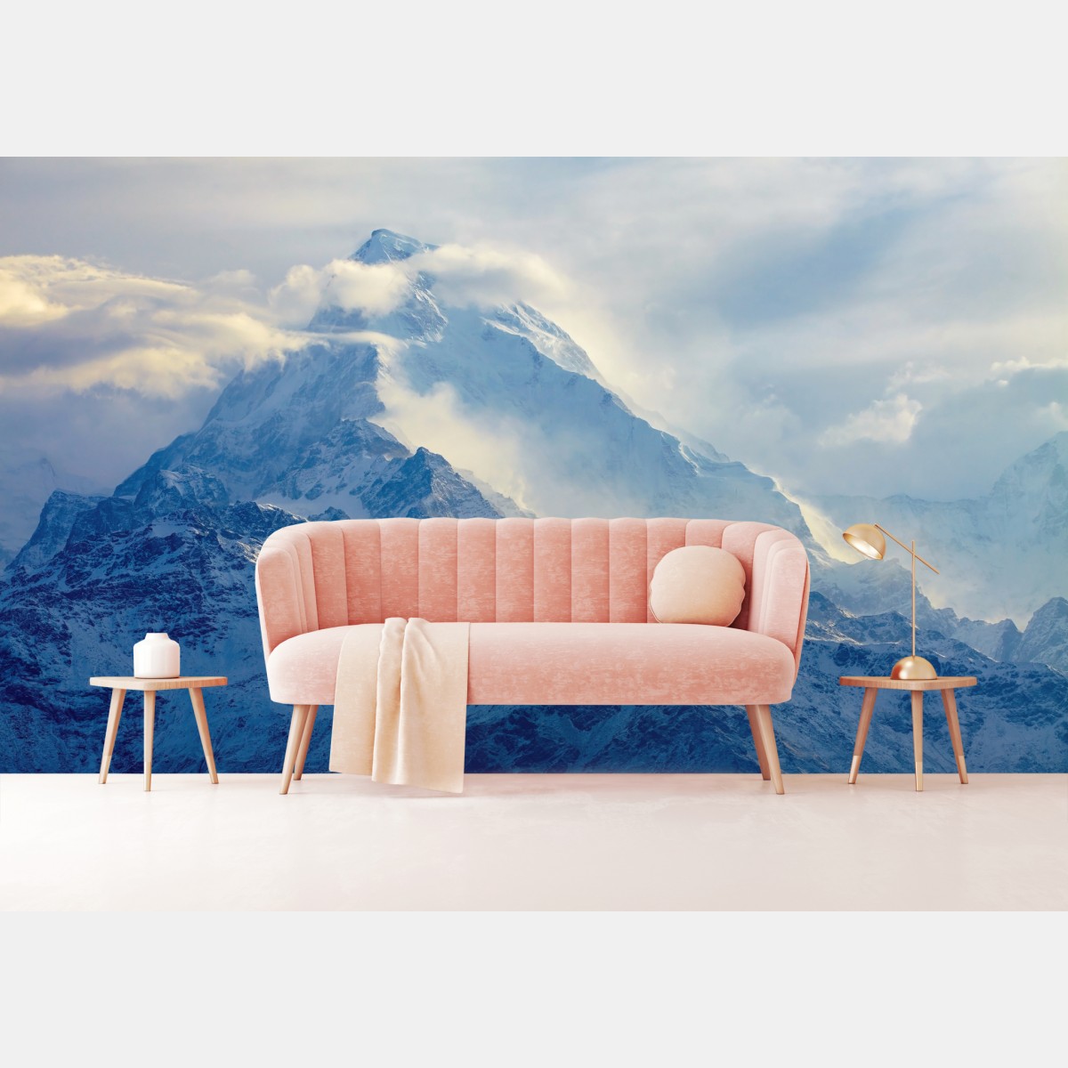 Wall mural majestic snow-covered mountain peak