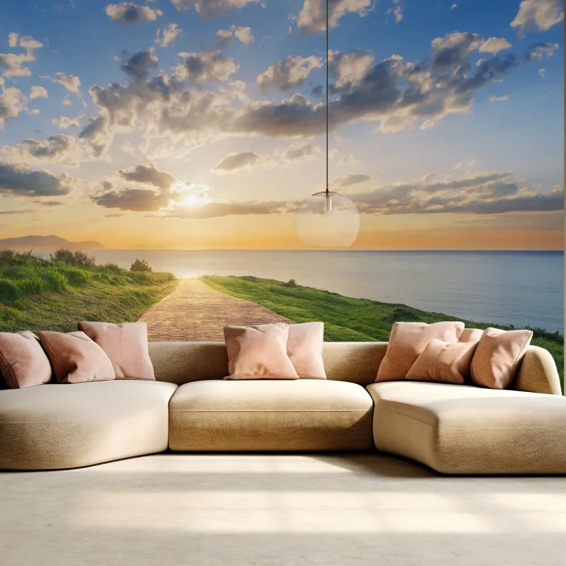 Fototapeta ścieżka nad morzem o wschodzie słońca – Wallissimo® Fototapeta ścieżka nad morzem o wschodzie słońca – Wallissimo®